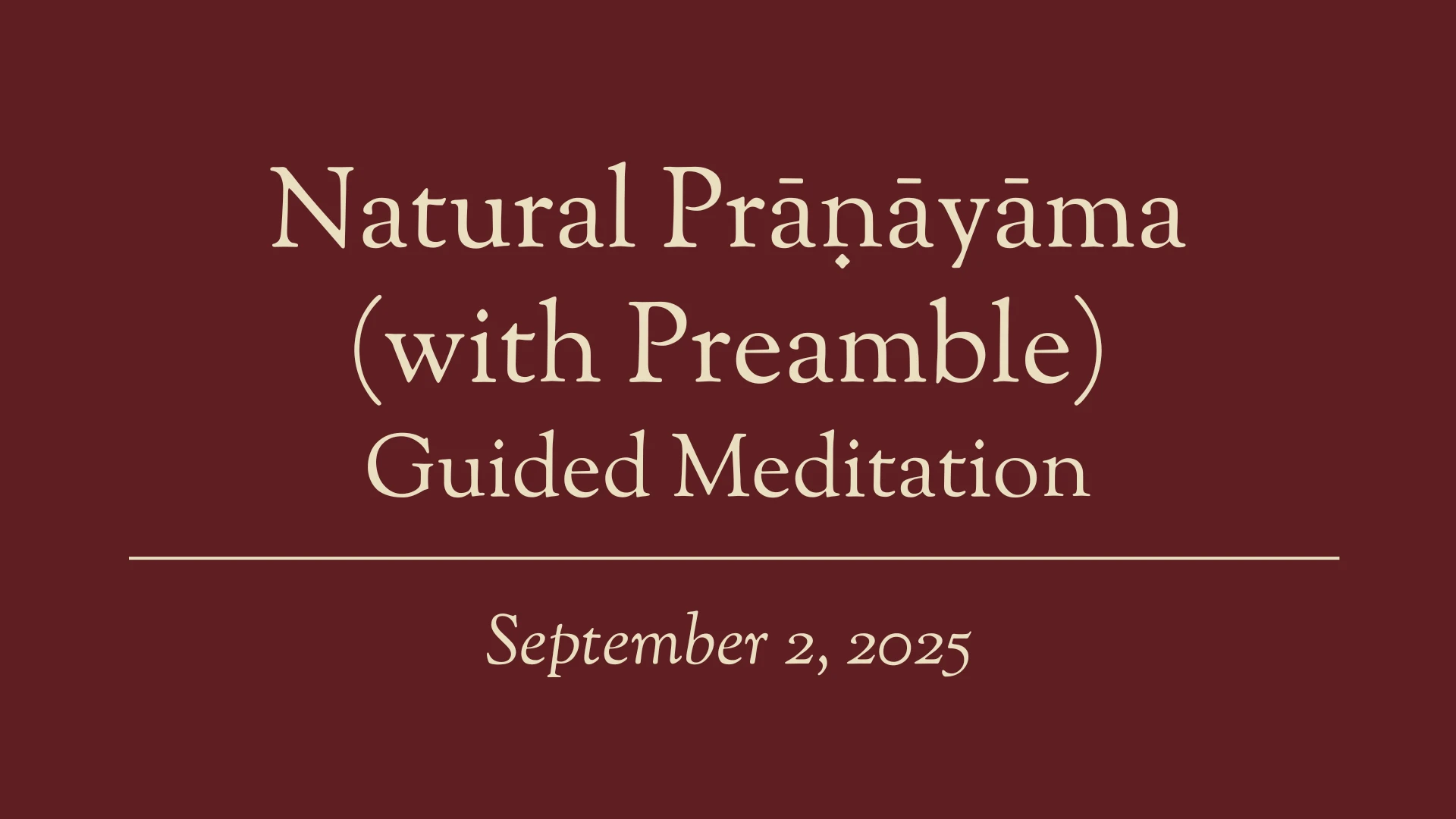 Natural Pranayama (with Preamble) 168 Natural Pranayama With Preamble 1